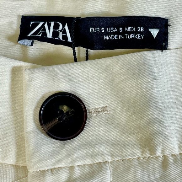 Women's Zara Full Length Pants In Vanilla, Size Small - Picture 5 of 9